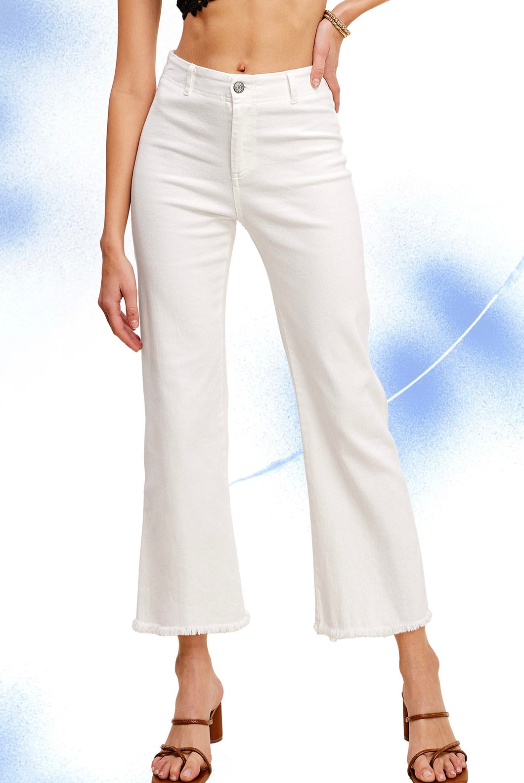 High Rise White Pants