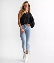 Load image into Gallery viewer, Rhinestone Fringe Jeans
