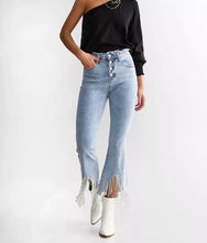 Load image into Gallery viewer, Rhinestone Fringe Jeans
