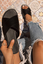 Load image into Gallery viewer, Black Criss Cross Sandals
